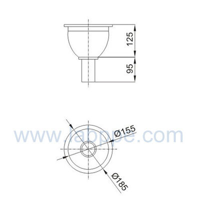 SHp4-2-laboratory sinks Lab PP/Cup Sink,185*220mm science lab sink polypropylene SINK  island bench SINK pp sink