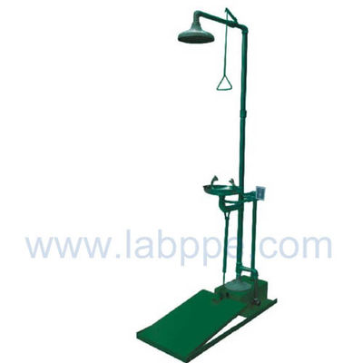 SHD150-Safety shower & eyewash station,Galvanized Iron,Color:Yellow,red,green