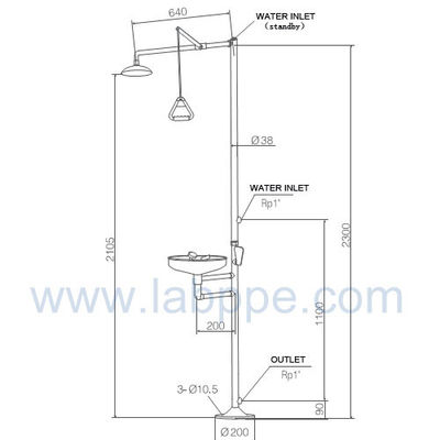 SH958-Safety shower & eyewash station,SS304 emergency shower in China