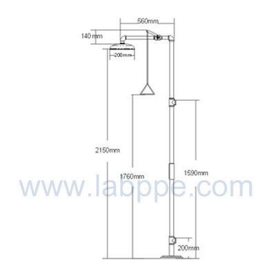 SHC100-Free stand emergency shower,G.I.safety shower for washing the body,ansi 2009