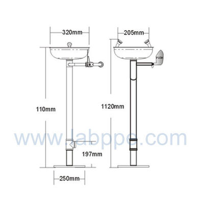 SHE100S-Stand emergency eyewash station,SS304,Color:Yellow,red,green