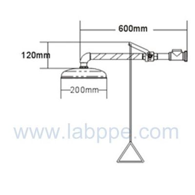 SHA150-Wall mounted emergency shower,SS304,G.I.