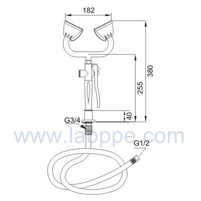 SH755K2-Lab use furniture Deck/bench mounted eye wash with hose and trigger lock softened water dust cap faucet mounted