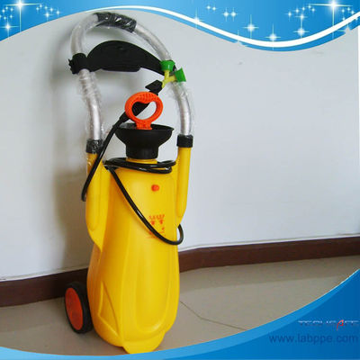 SH782A-Portable Eye wash 12 litre meets ansi z358.1-2014 yellow color with safety eye wash sign portable eye wash statio