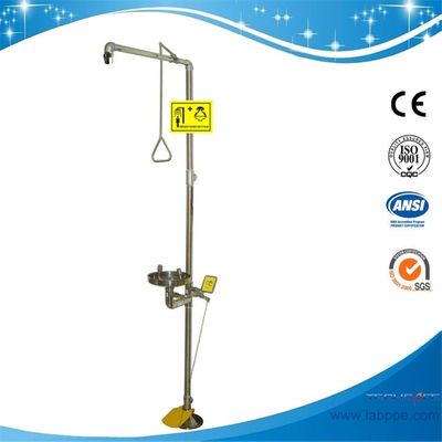 SH712BSF-SUS304 stainless steel Pedaled emergency shower & eyewash station combination foot operated rotary shower head
