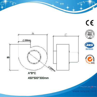 SH200A-pp blower fan high pressure centrifugal blower Lab Fume Extractor fan fume hood blower Exhaust blower fan,PP