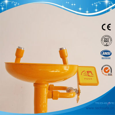 SH712BF-epoxy powder coating Galvanization Iron Safety shower eyewash station Foot pedal Carbon Steel eyewash hands wash