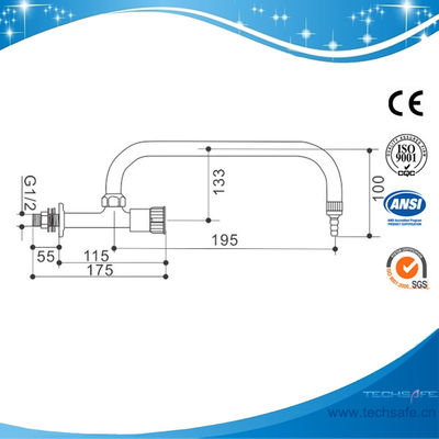 SHA133-Pannel mounted Single Way Lab Tap/Faucet,360 swing,wall mounted tap