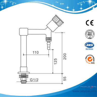 SHA41-Single Way Lab Tap/Faucet,360 swing,brass,white / grey