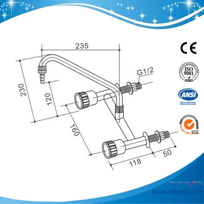SHA33-Single Way Lab Tap/mixer,Deck Mounted,Swing Gooseneck