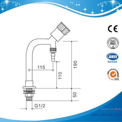 SHA4-3- Single Way Lab Tap/Faucet,360 swing,brass,white / grey color