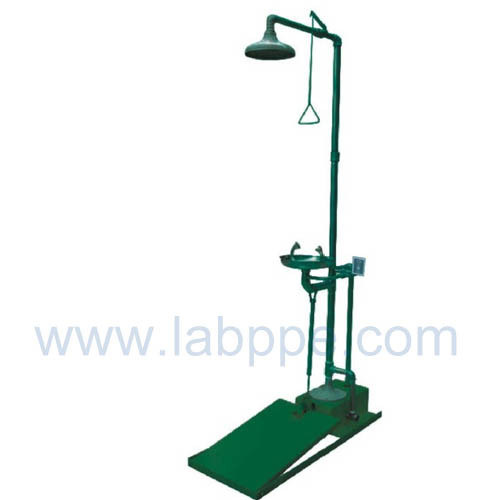 SHD150-Safety shower & eyewash station,Galvanized Iron,Color:Yellow,red,green
