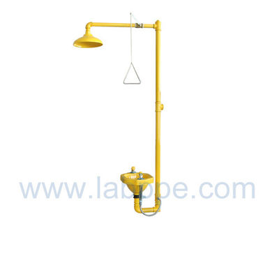 SHH100Y - Estação de chuveiro e lavagem de olhos de segurança, Ferro Galvanizado,Color: Amarelo,vermelho,verde